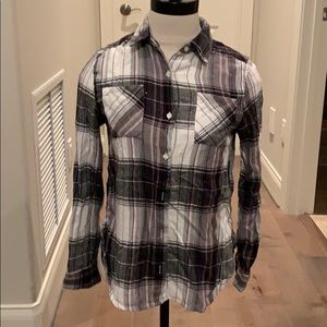 Girls black and pink flannel